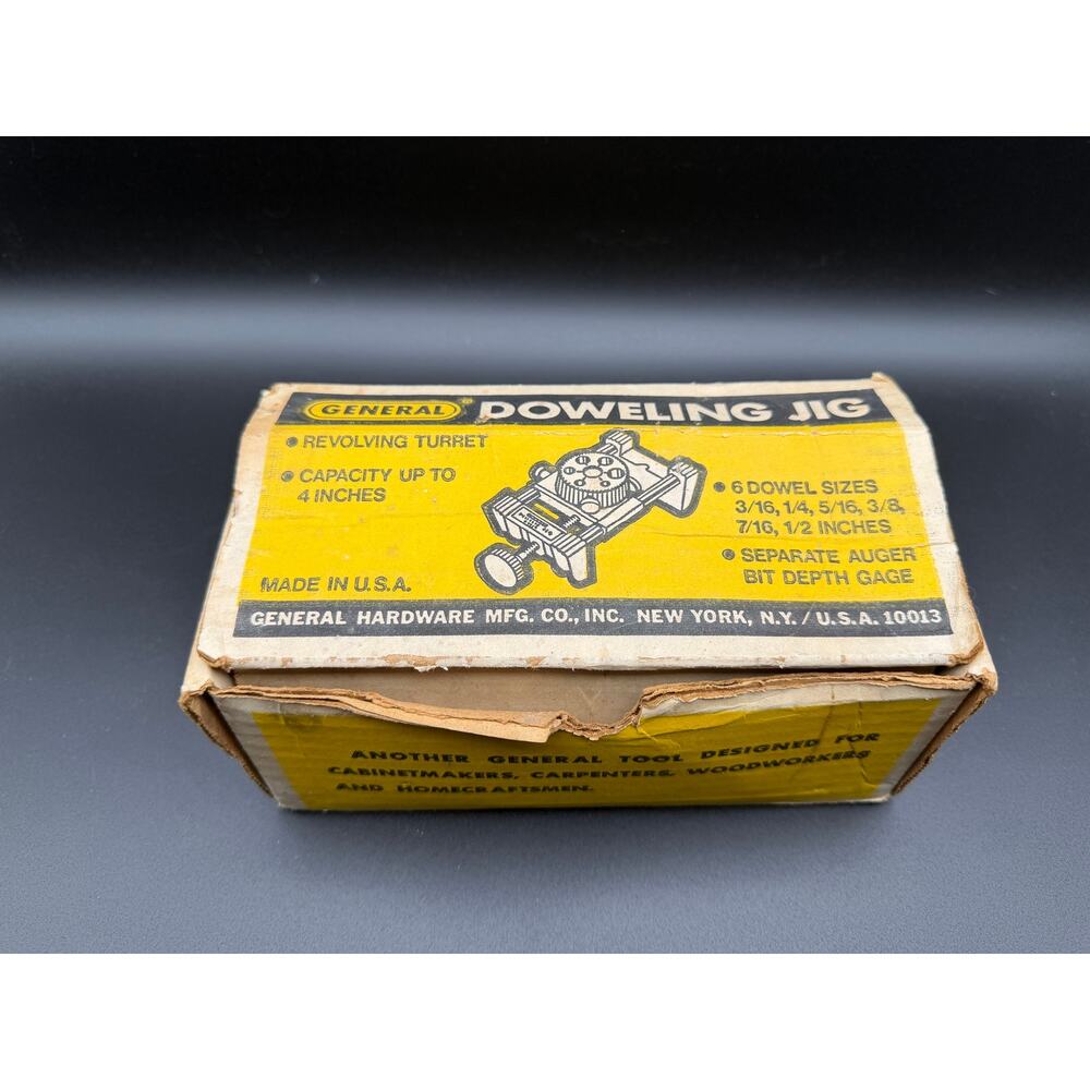 Vintage General No 840 Doweling Jig USA w Box Instructions Woodworking Tool